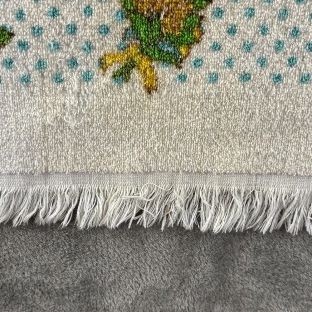 Vintage Joan Walsh Anglund Friends Bath Towel Boy Girl‎ Green Yellow 1973 42x22